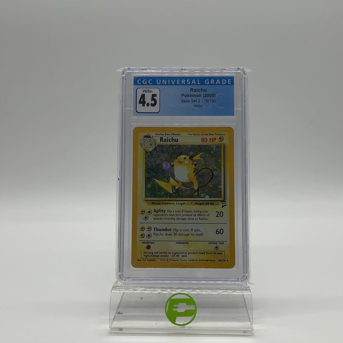 Pokémon TCG Base Set 2 Raichu 16/130 Holo English CGC 4.5