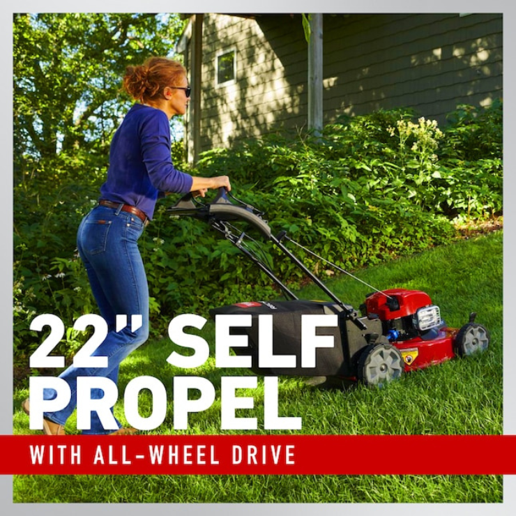 Toro 22″ Recycler Personal Pace All-Wheel Drive Self-Propelled Gas Lawn Mower with 163cc Briggs & Stratton Engine