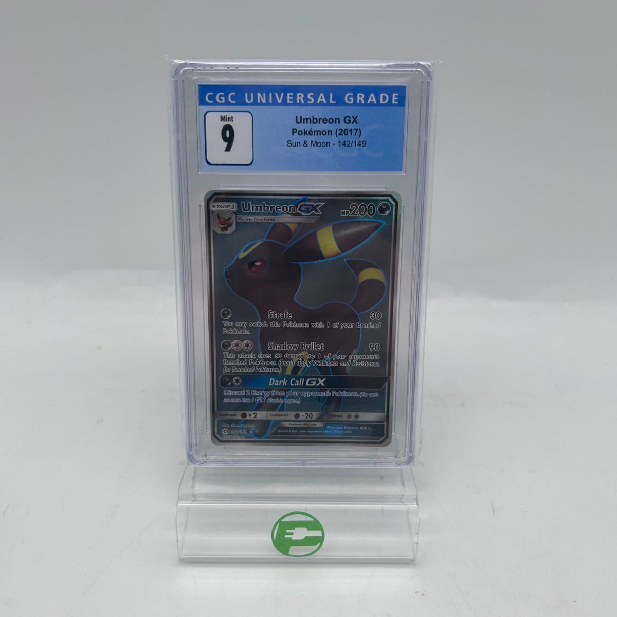 Pokémon TCG Sun & Moon Umbreon GX 142/149 Holo Textured English CGC 9 Mint