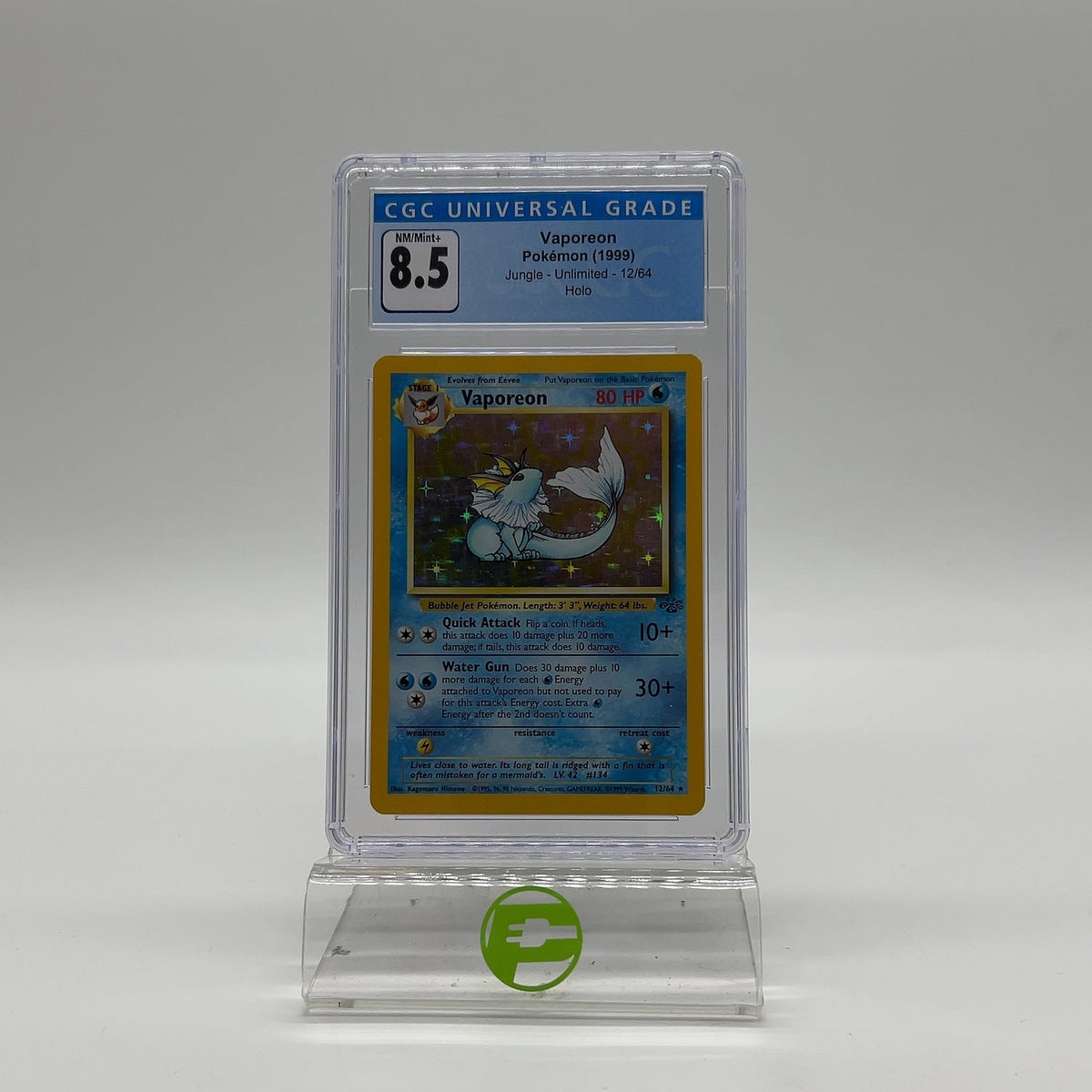 Pokémon TCG Jungle Vaporeon 12/64 Holo English CGC 8.5