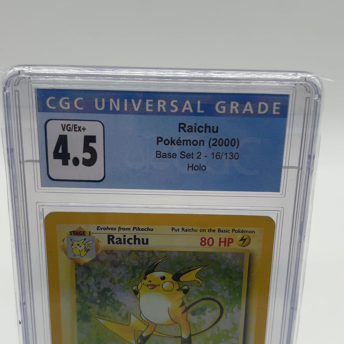 Pokémon TCG Base Set 2 Raichu 16/130 Holo English CGC 4.5