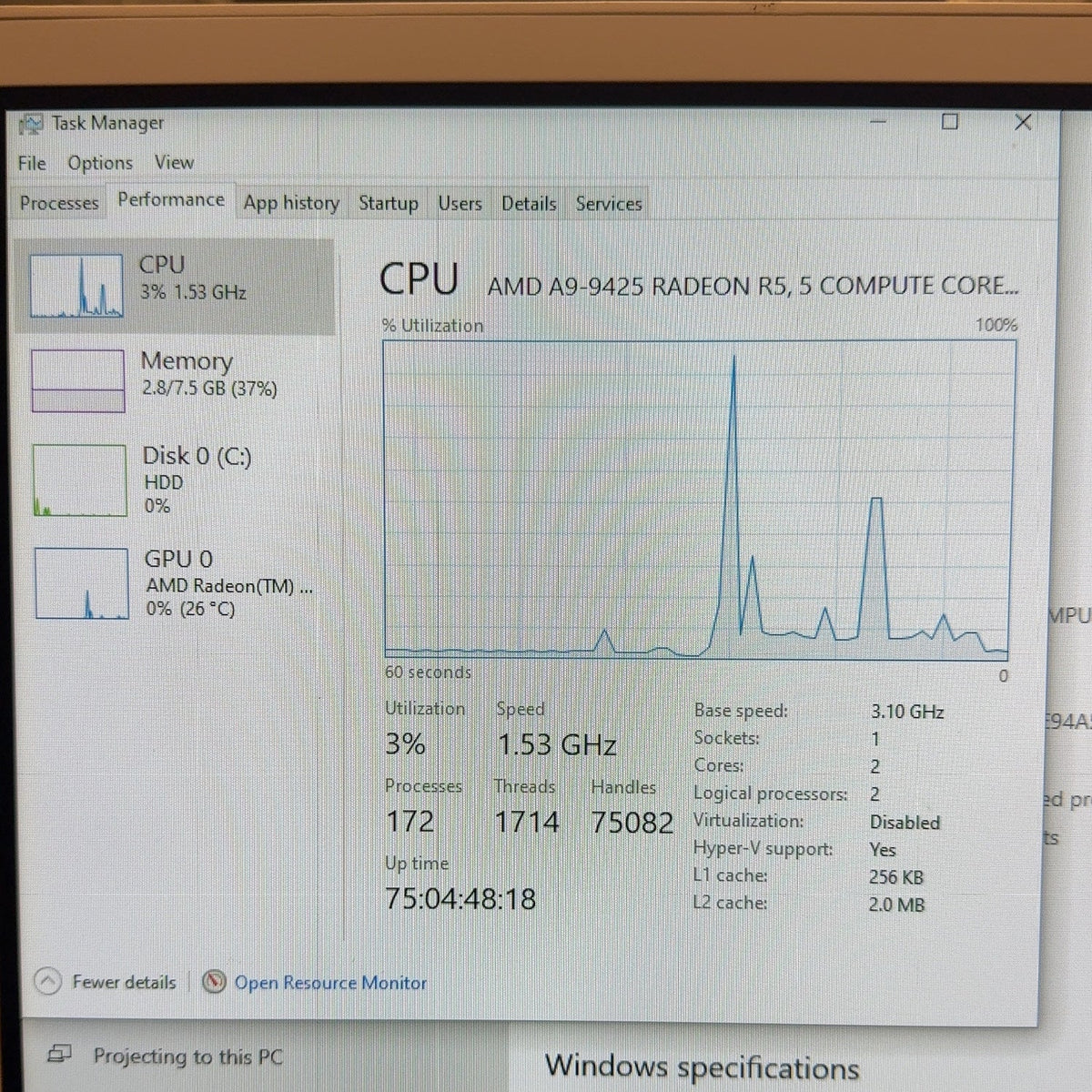 HP All-In-One 24-F0046 A9-9425 3.10GHz 8GB RAM 512GB SSD Desktop Only