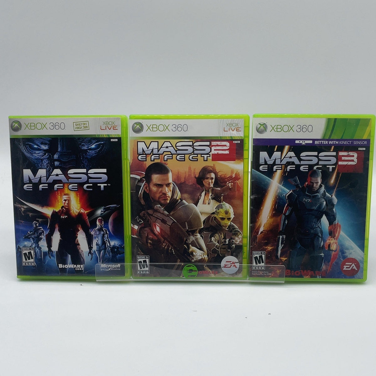 Series of 3 Mass Effect Microsoft Xbox 360 Games Complete Trilogy