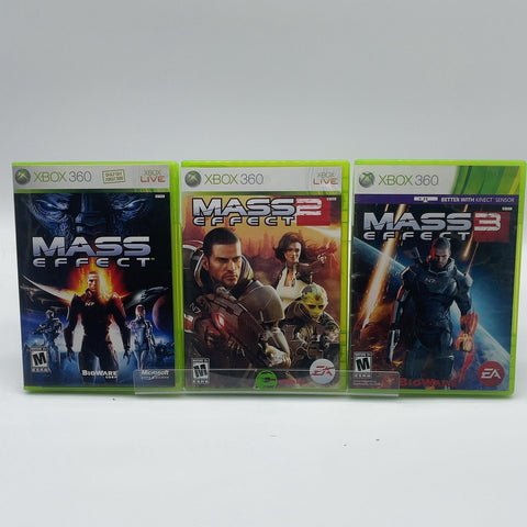 Series of 3 Mass Effect Microsoft Xbox 360 Games Complete Trilogy
