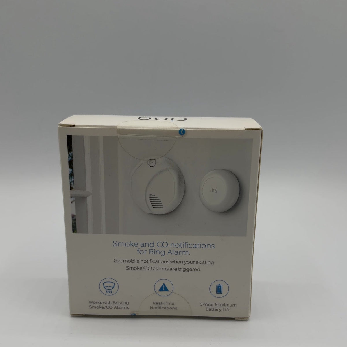New Ring Smoke/CO Listener Smoke/Carbon Monoxide Audio Sensor Gray 4SS1S8-0EN0