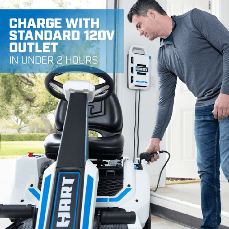 HART 80V 30-Inch Brushless Lithium-Ion Riding Lawn Mower