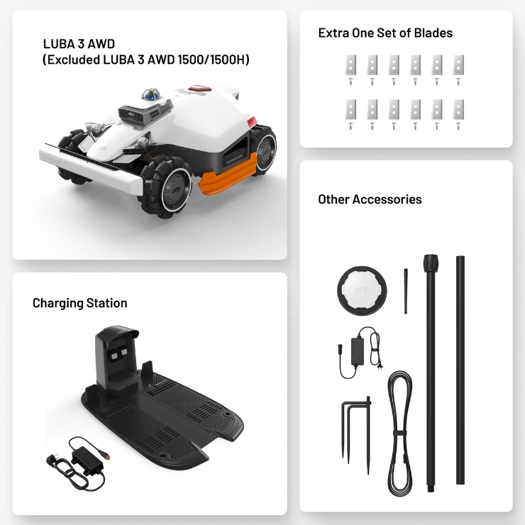 Mammotion LUBA 3 AWD 1500H Wireless Robotic Lawn Mower for Up to 0.37 Acre