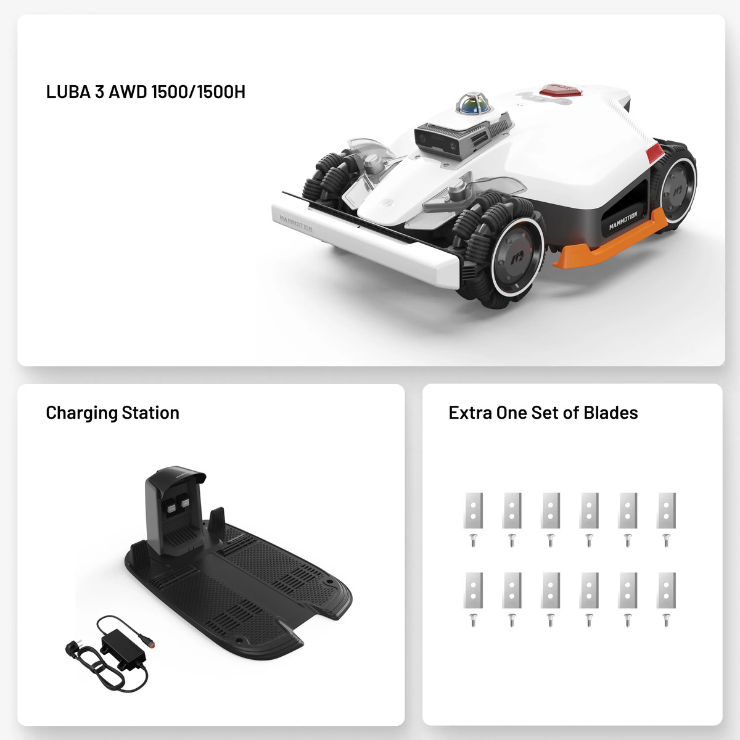 Mammotion LUBA 3 AWD 1500H Wireless Robotic Lawn Mower for Up to 0.37 Acre