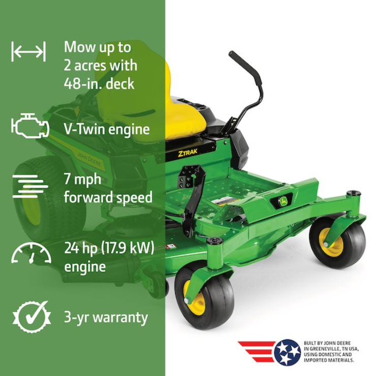 John Deere Z325E 48 in. 24 HP V-Twin Zero-Turn Riding Lawn Mower